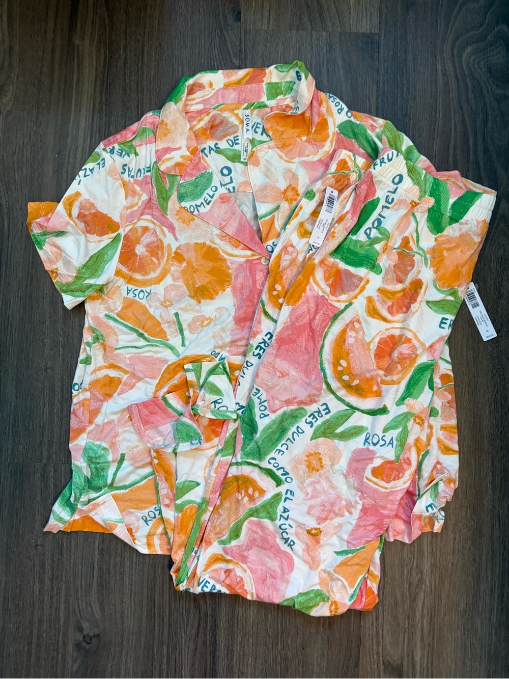 Soma Short Shirt and Pant Set -Pink, Orange & Green Fruit Print